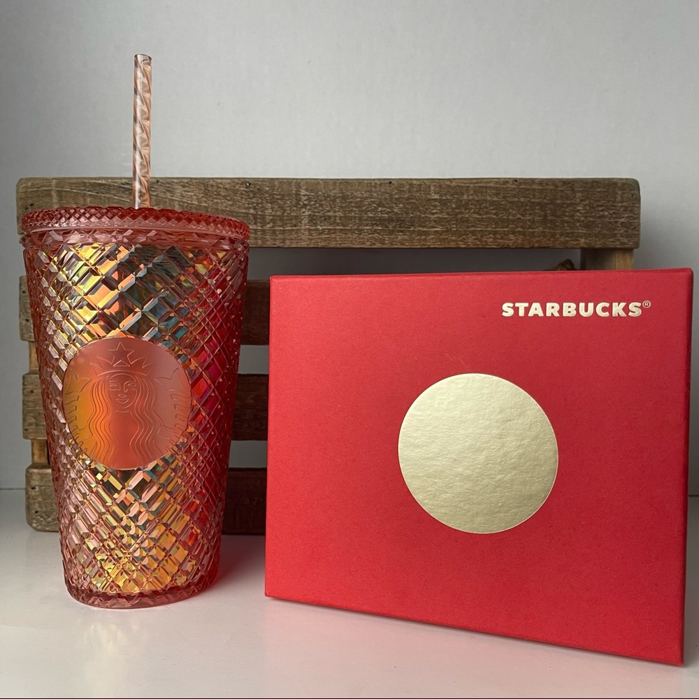 STARBUCKS Grande Jeweled Rose Gold Cold Tumbler
